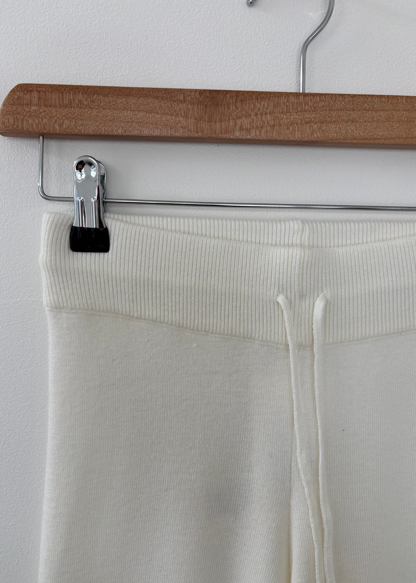 RSN Creme Knitted Wide Leg Trousers