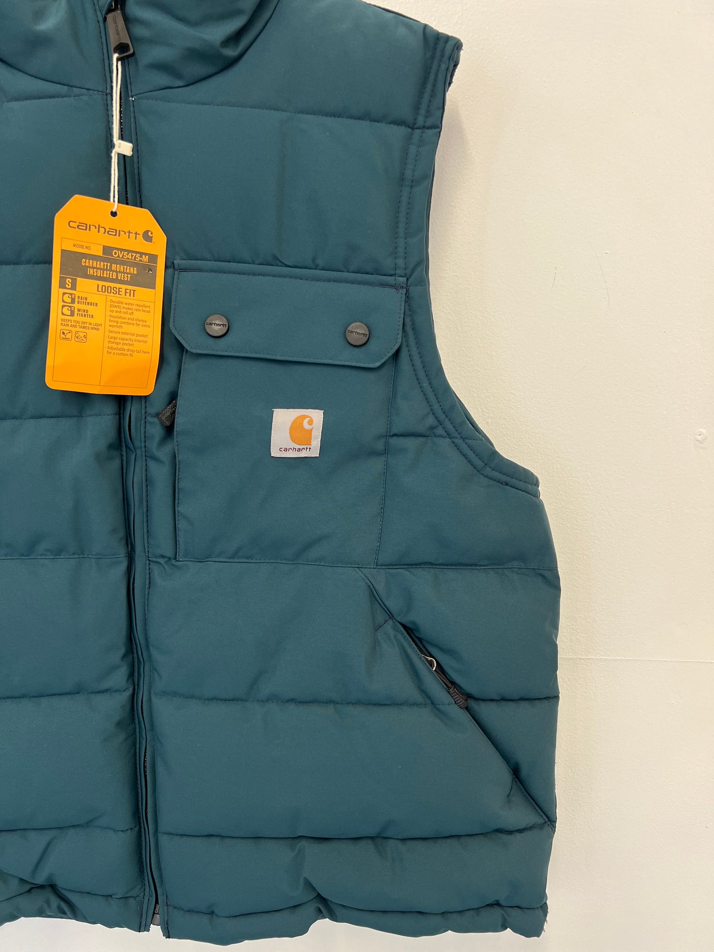 Ex Carhartt Men's Montana Loose Fit Insulated Vest/ BodyWarmer/ Gilet Teal