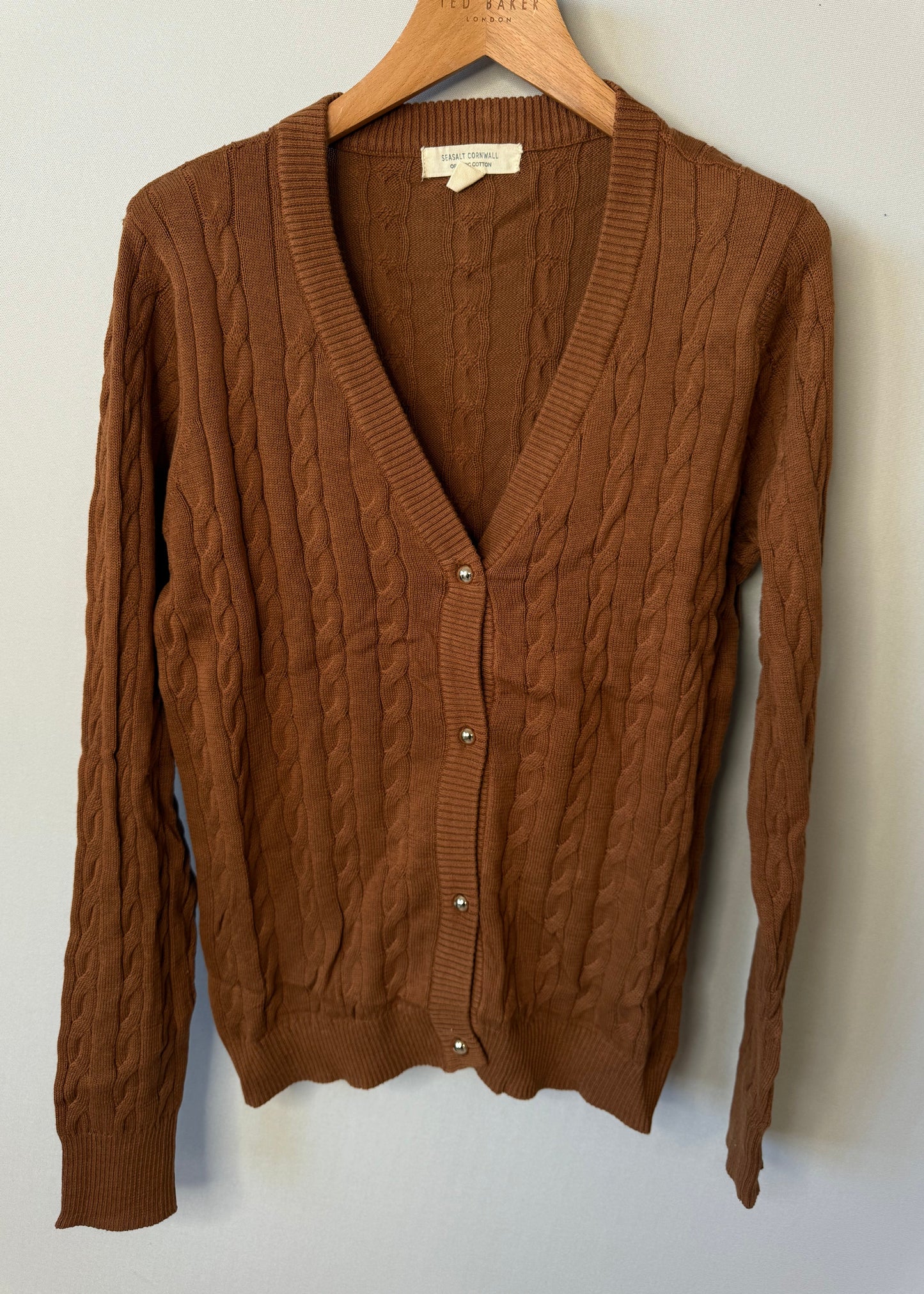 Ex Sea Salt Cable Knit Cardigan