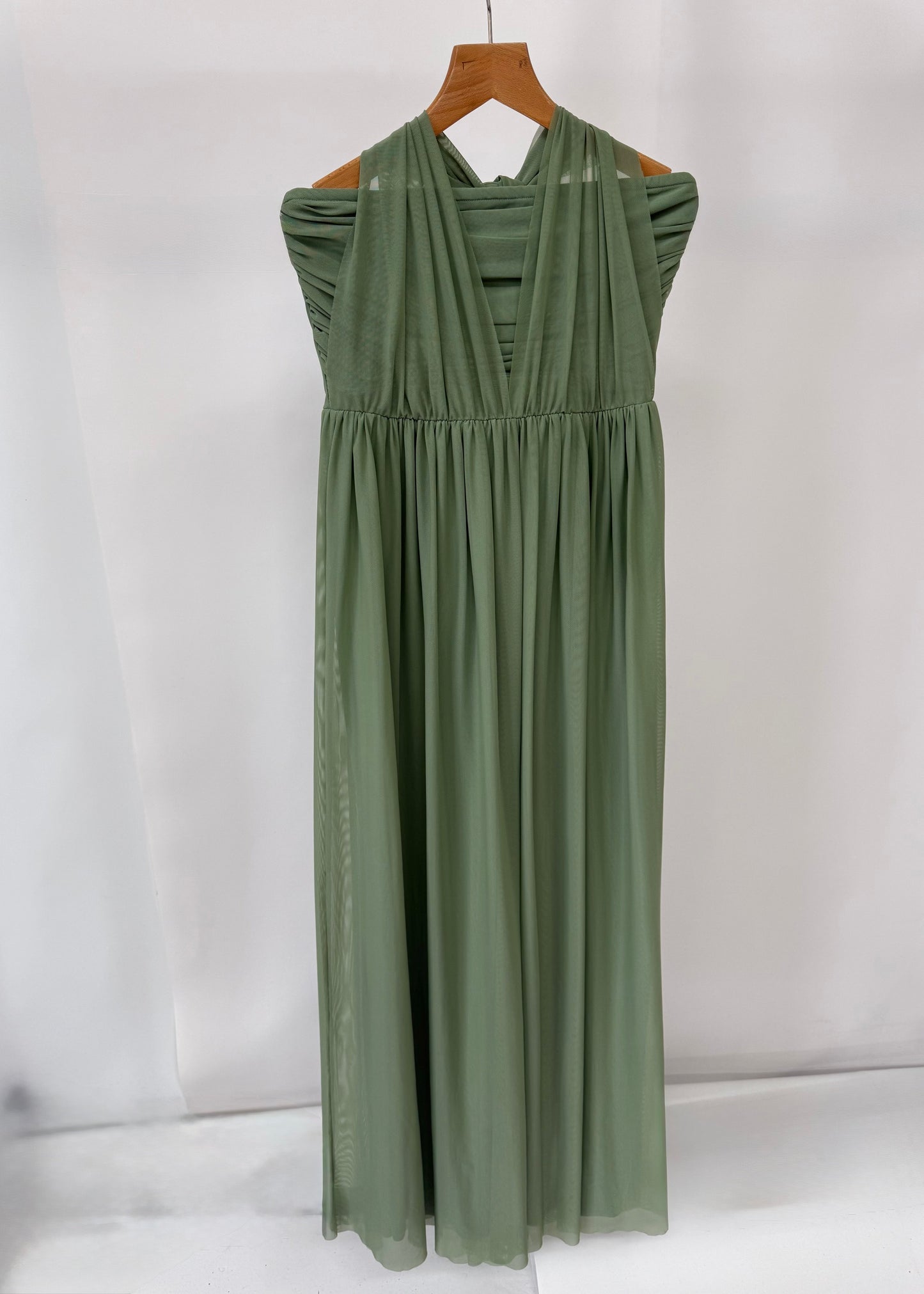 Sage Green Bridesmaids Multi Way Mesh Dress