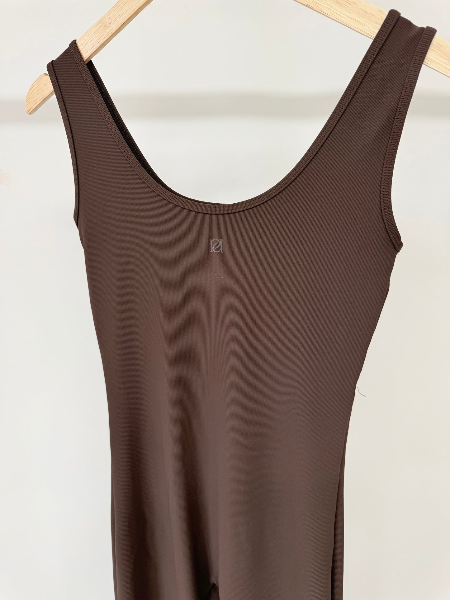 RSN Sculpt Built in Bra Flare Leg Unitards- Black/ Espresso