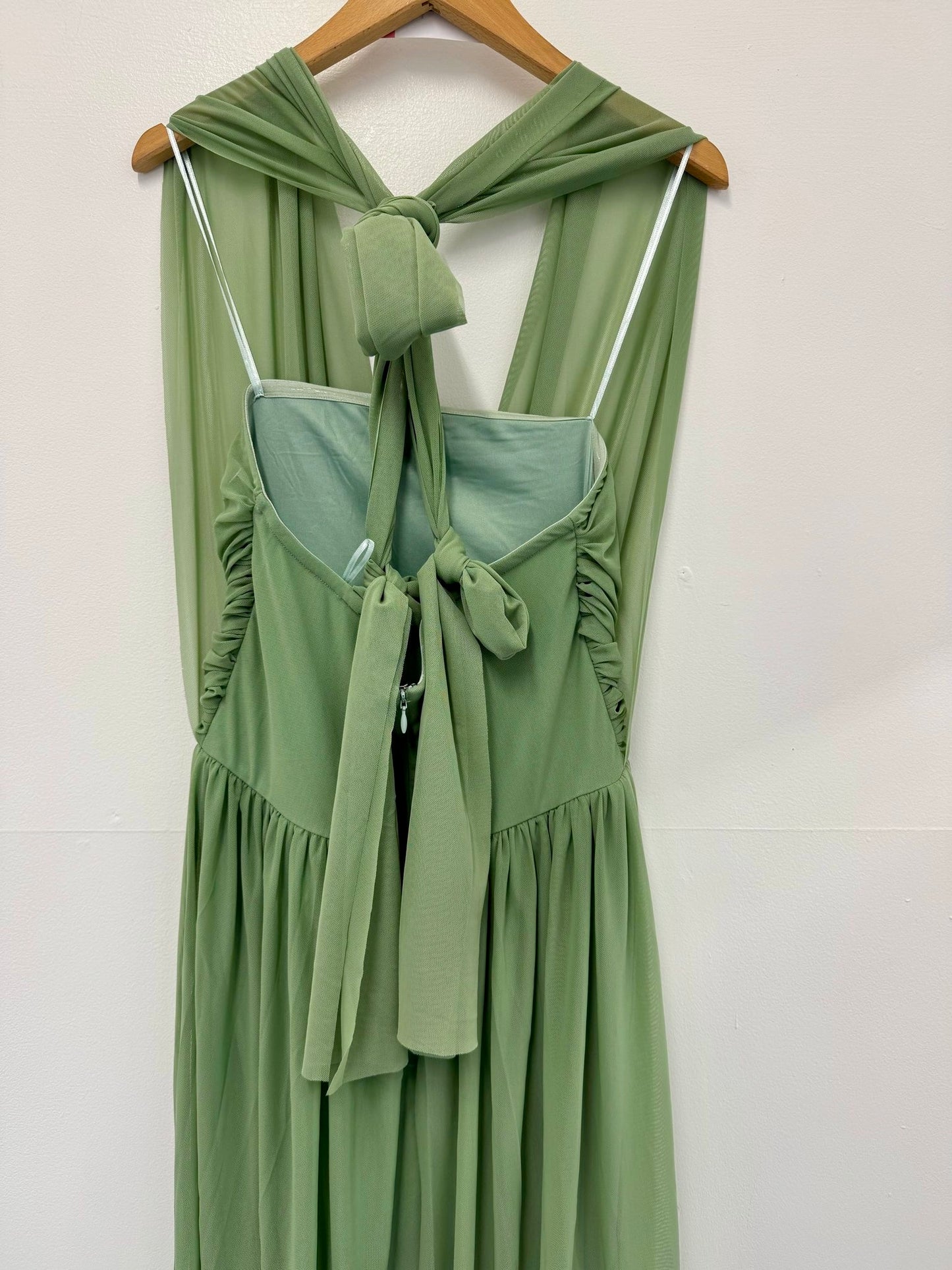 Sage Green Bridesmaids Multi Way Mesh Dress