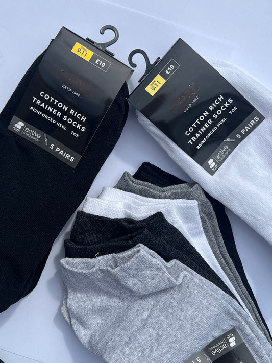 5 PCK Cotton Trainer Socks
