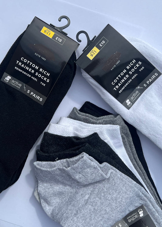 5 PCK Cotton Trainer Socks