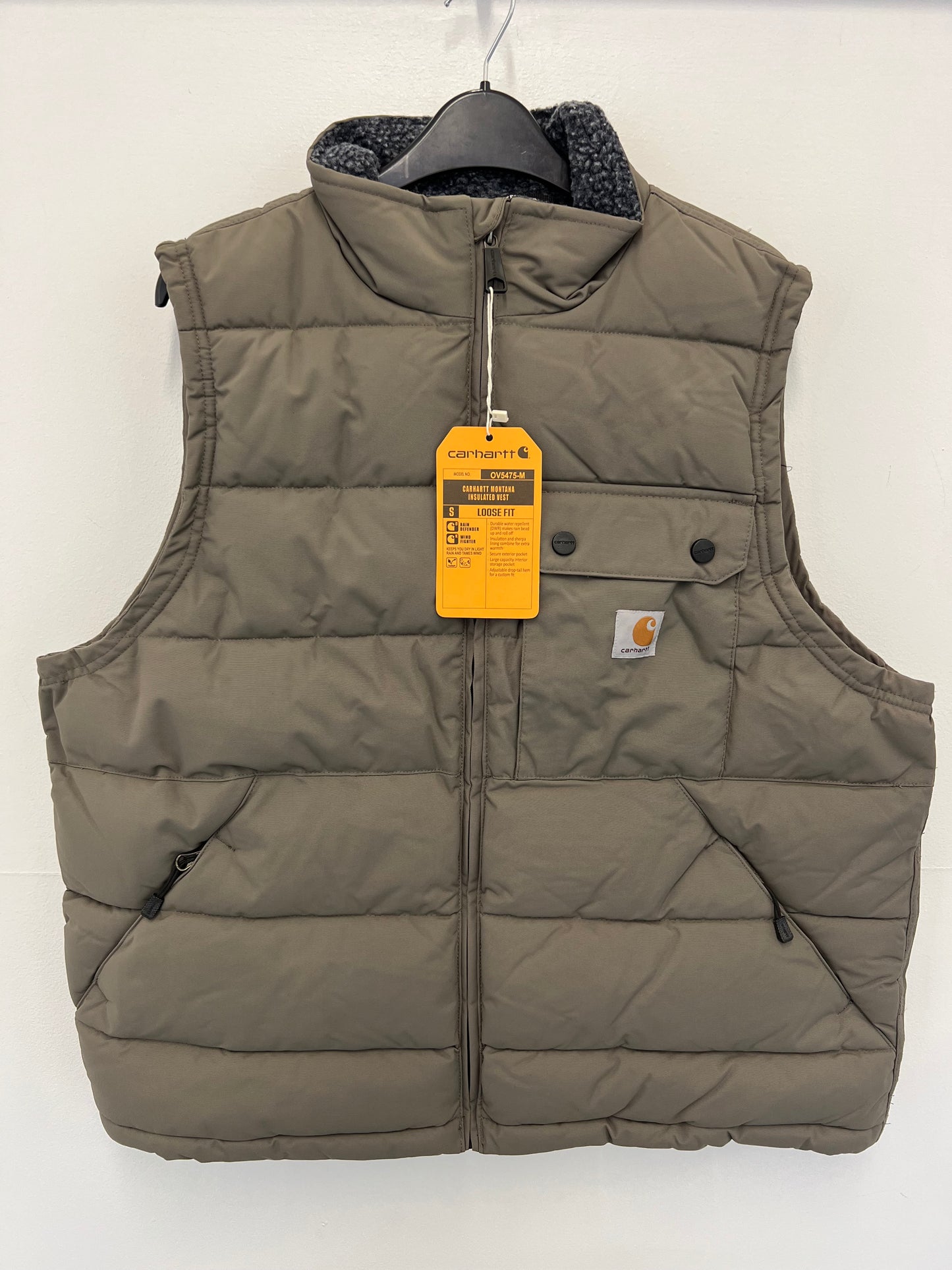 Ex Carhartt Men's Montana Loose Fit Insulated Vest/ BodyWarmer/ Gilet Brown