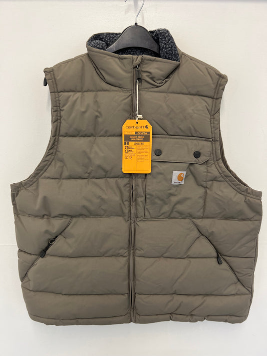 Ex Carhartt Men's Montana Loose Fit Insulated Vest/ BodyWarmer/ Gilet Brown