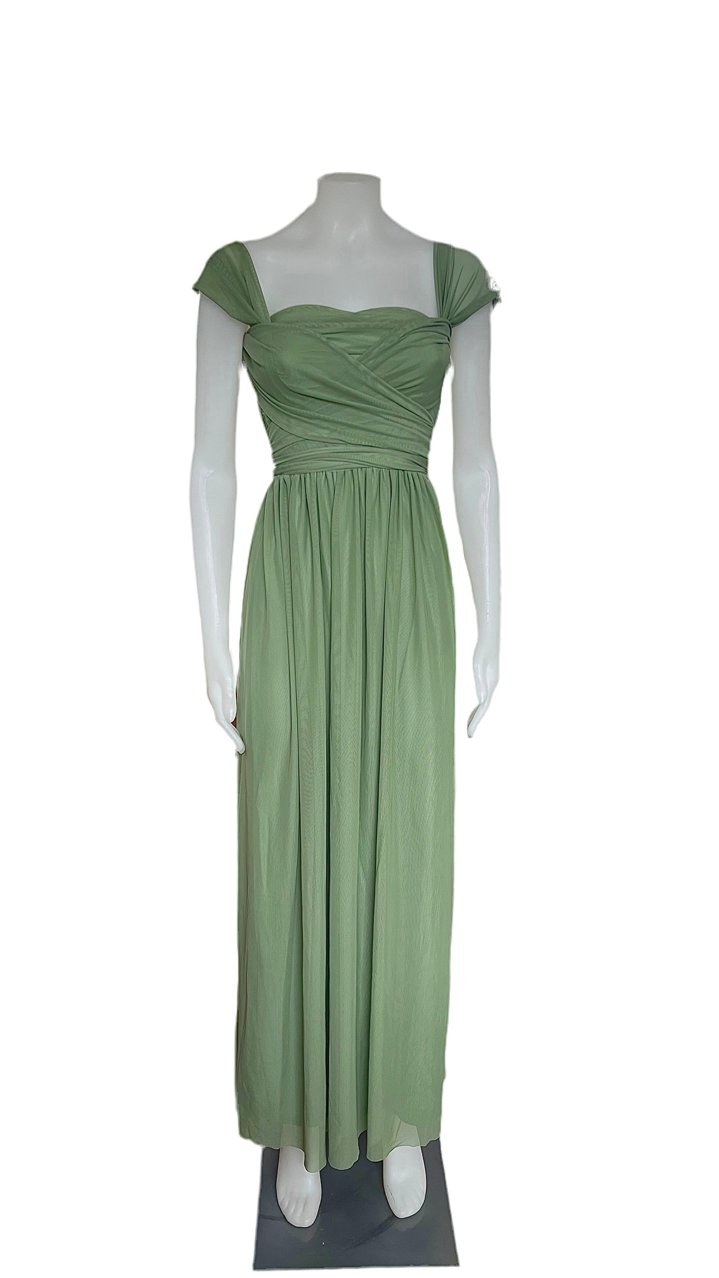 Sage Green Bridesmaids Multi Way Mesh Dress