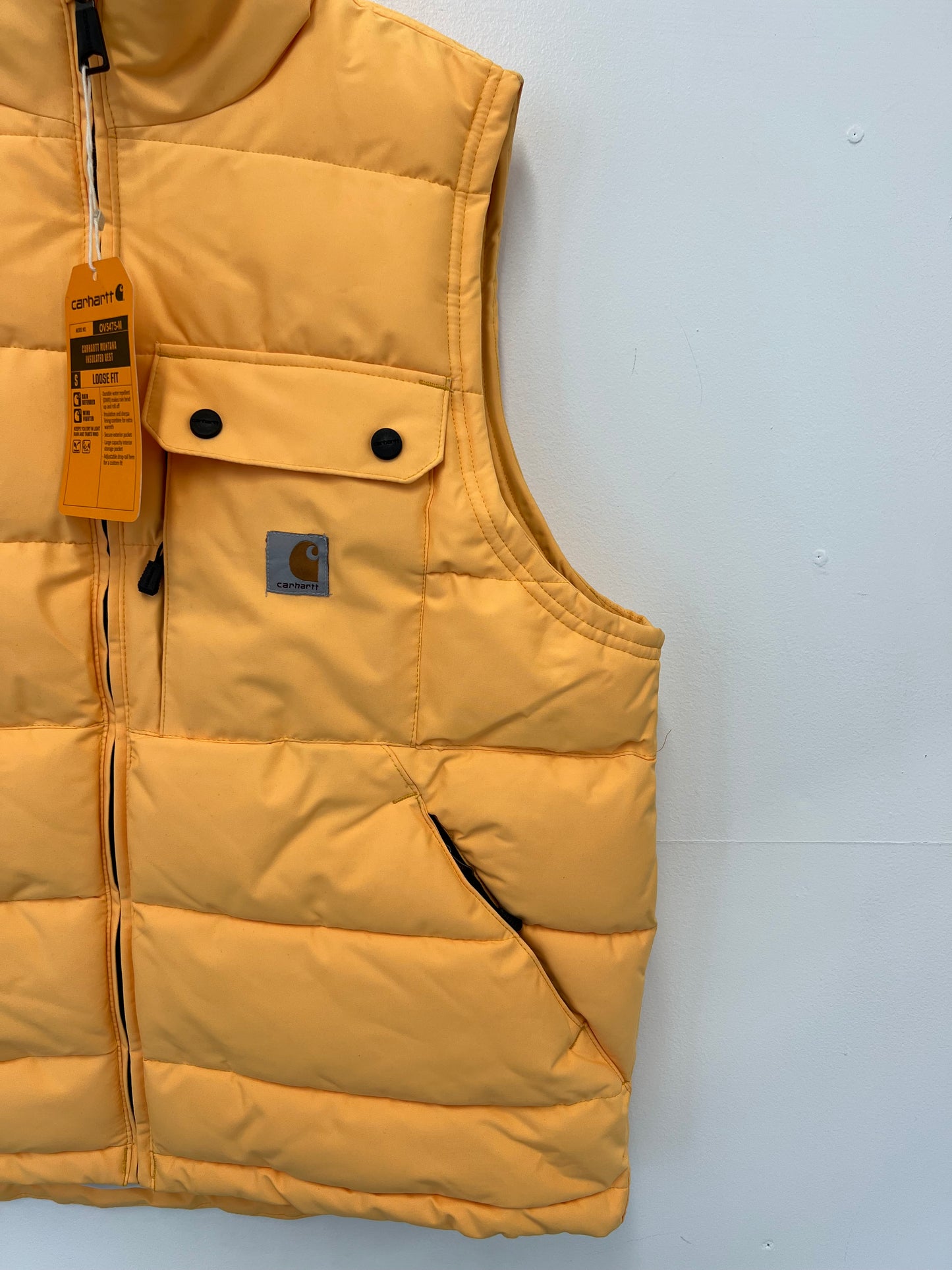Ex Carhartt Men's Montana Loose Fit Insulated Vest/ BodyWarmer/ Gilet Yellow