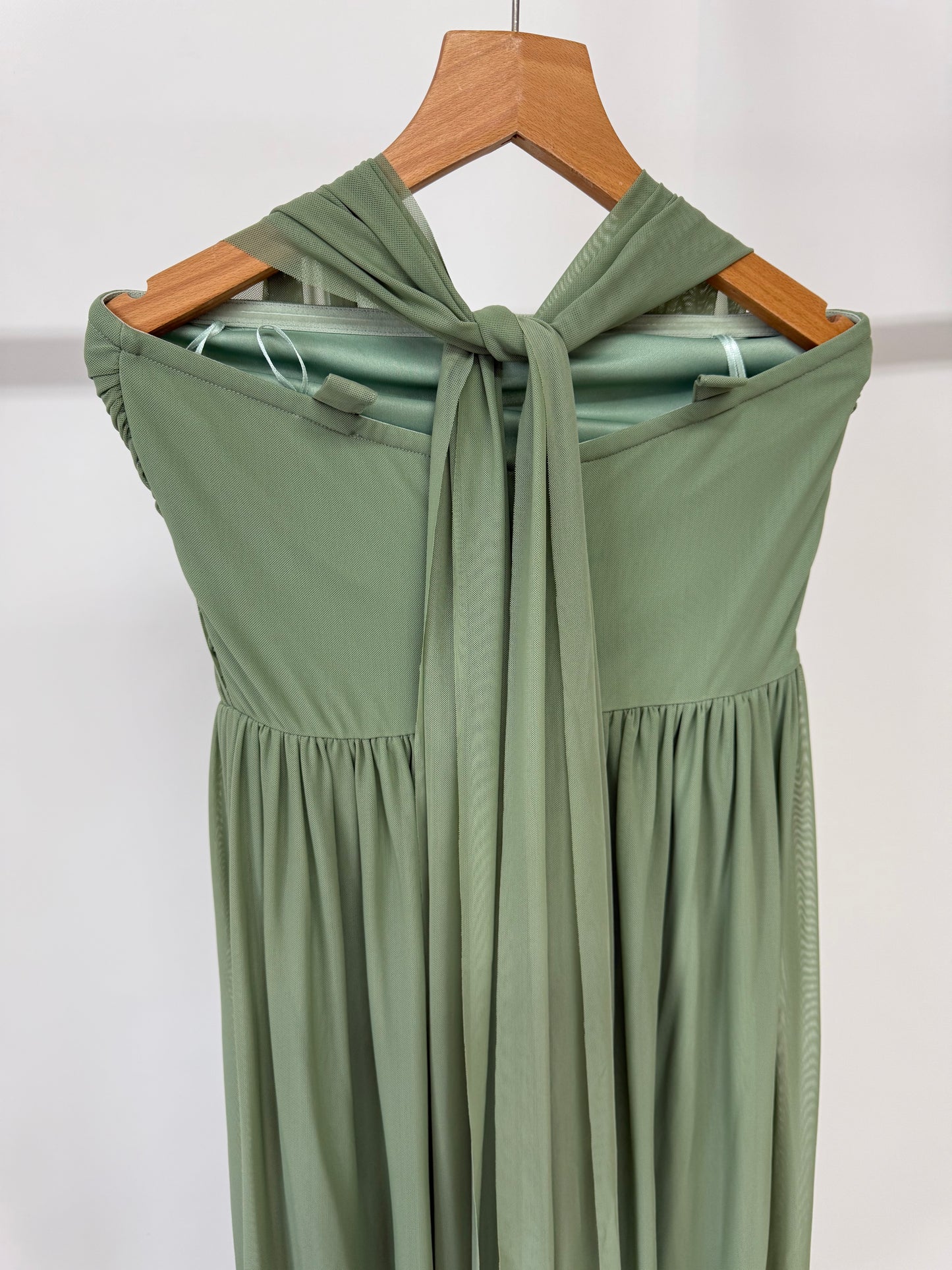 Sage Green Bridesmaids Multi Way Mesh Dress