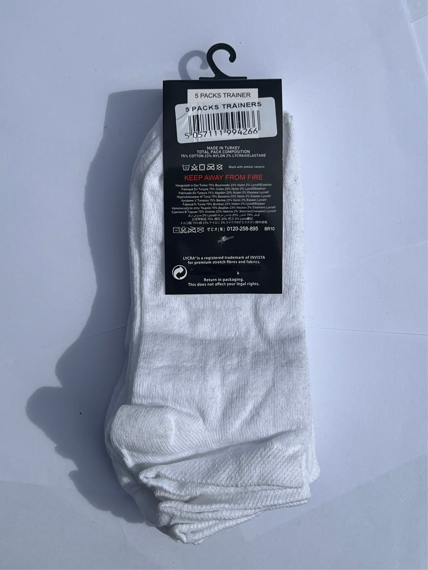 5 PCK Cotton Trainer Socks