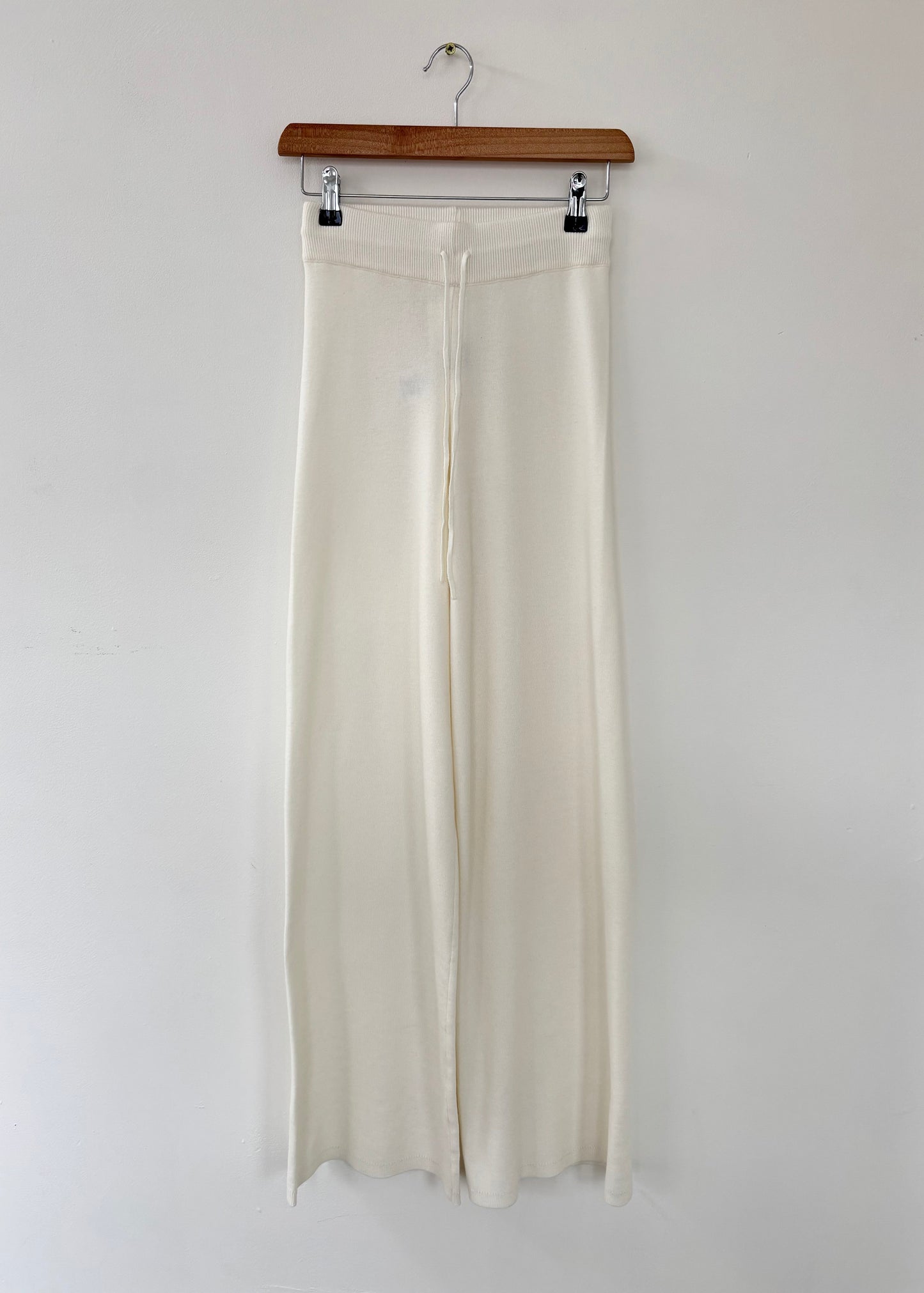 RSN Creme Knitted Wide Leg Trousers