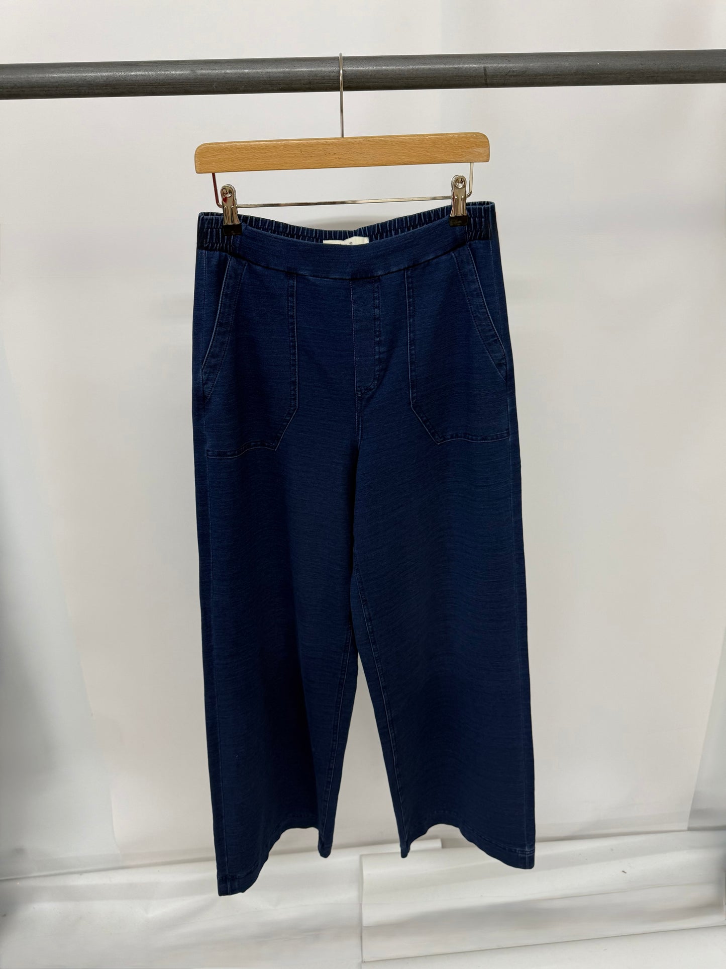 Ex MS Wide Leg Denim Style Trousers