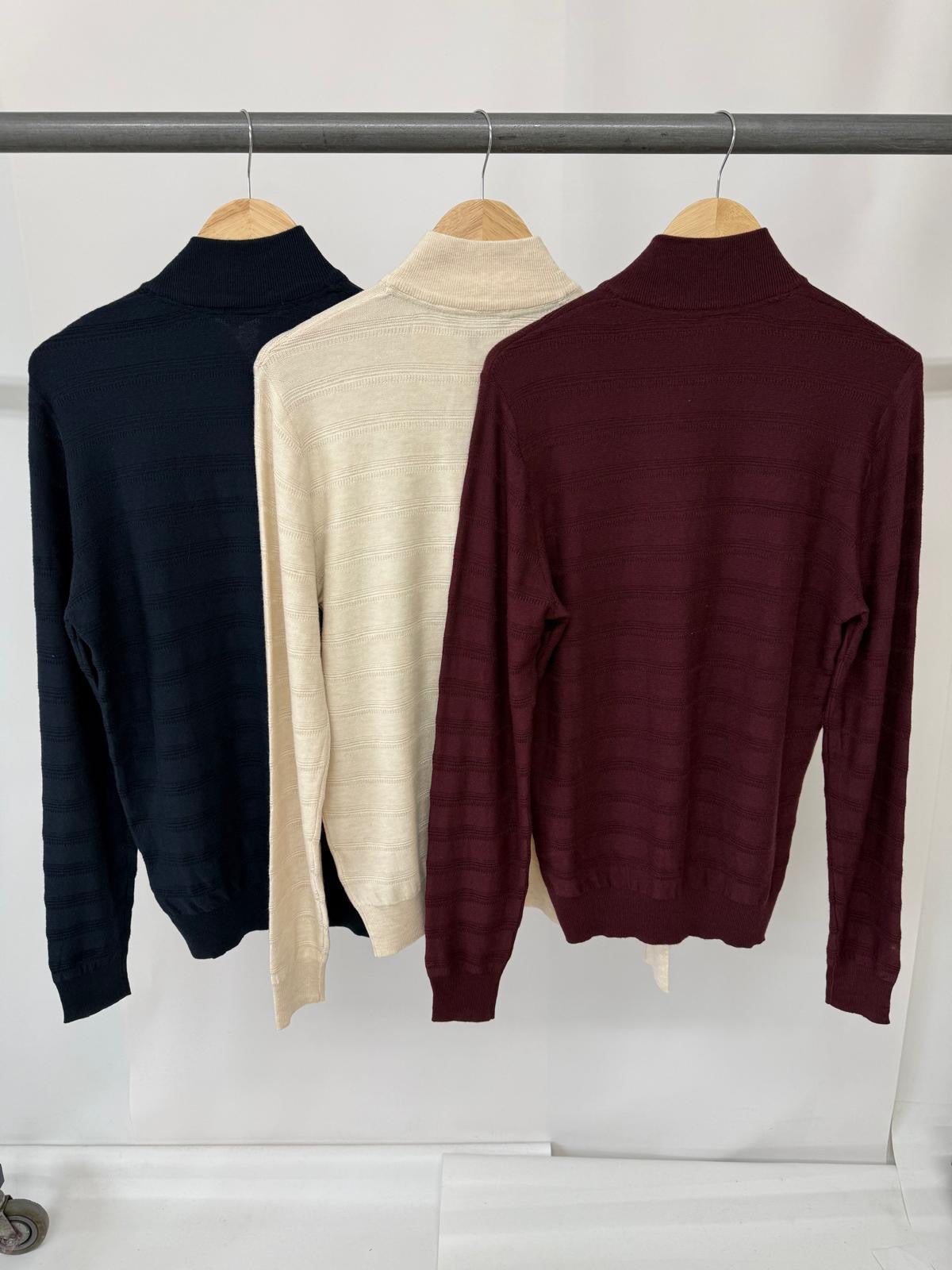 Ex 'Crew Clothing' Cashmere&Silk Mix Half Zip Sweater-3 Colours.