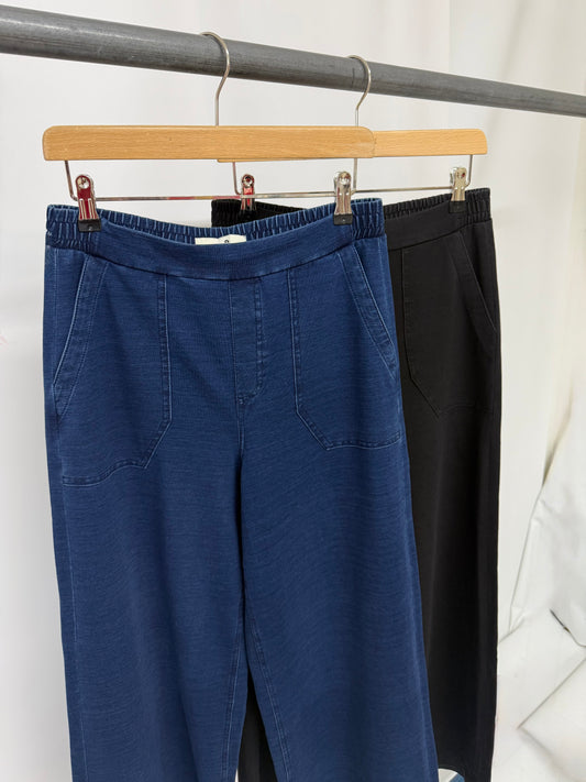 Ex MS Wide Leg Denim Style Trousers