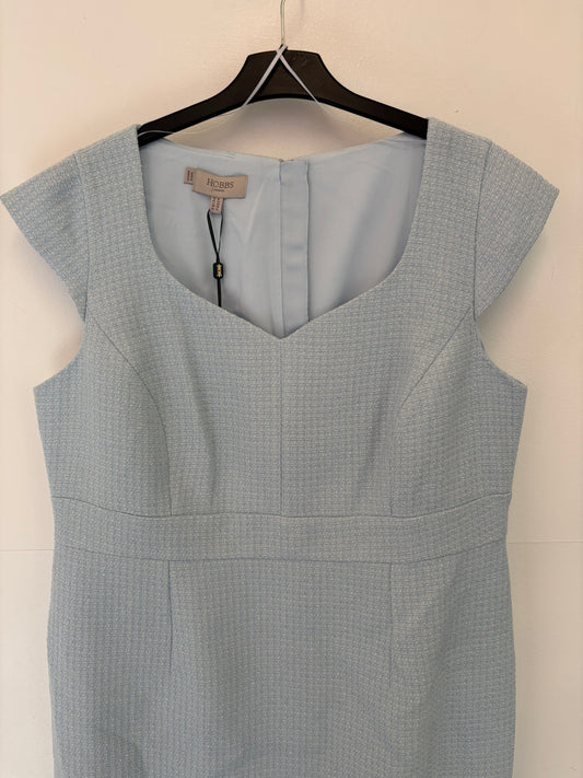 Ex Hobbs Emmaline Tweed Pale Blue Dress
