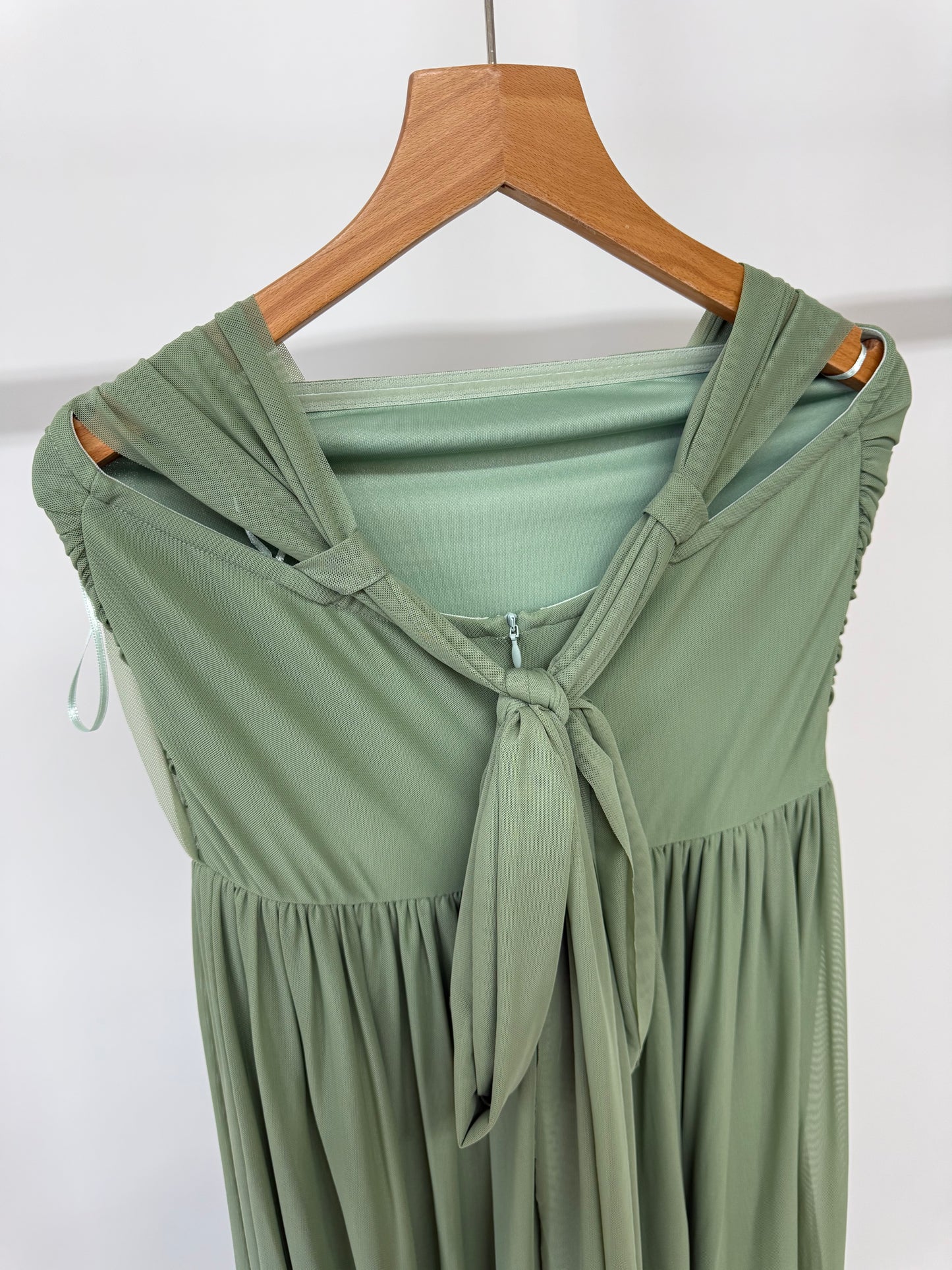 Sage Green Bridesmaids Multi Way Mesh Dress