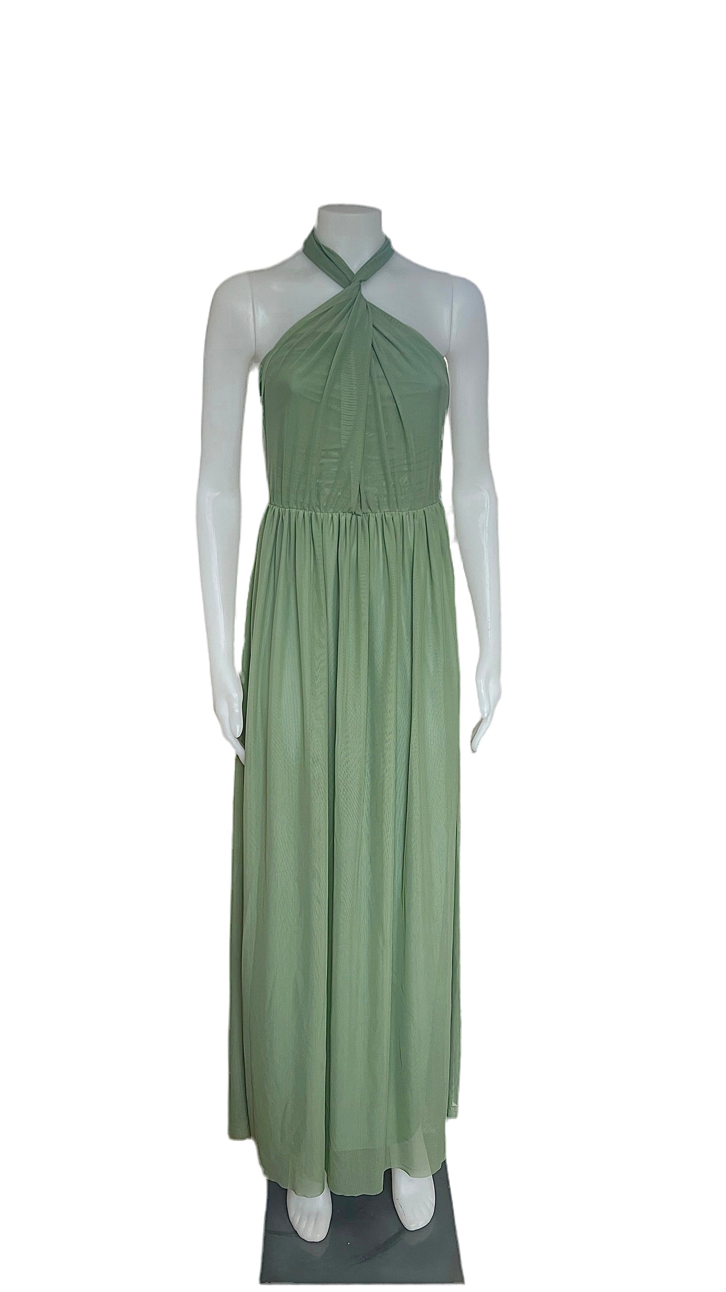 Sage Green Bridesmaids Multi Way Mesh Dress