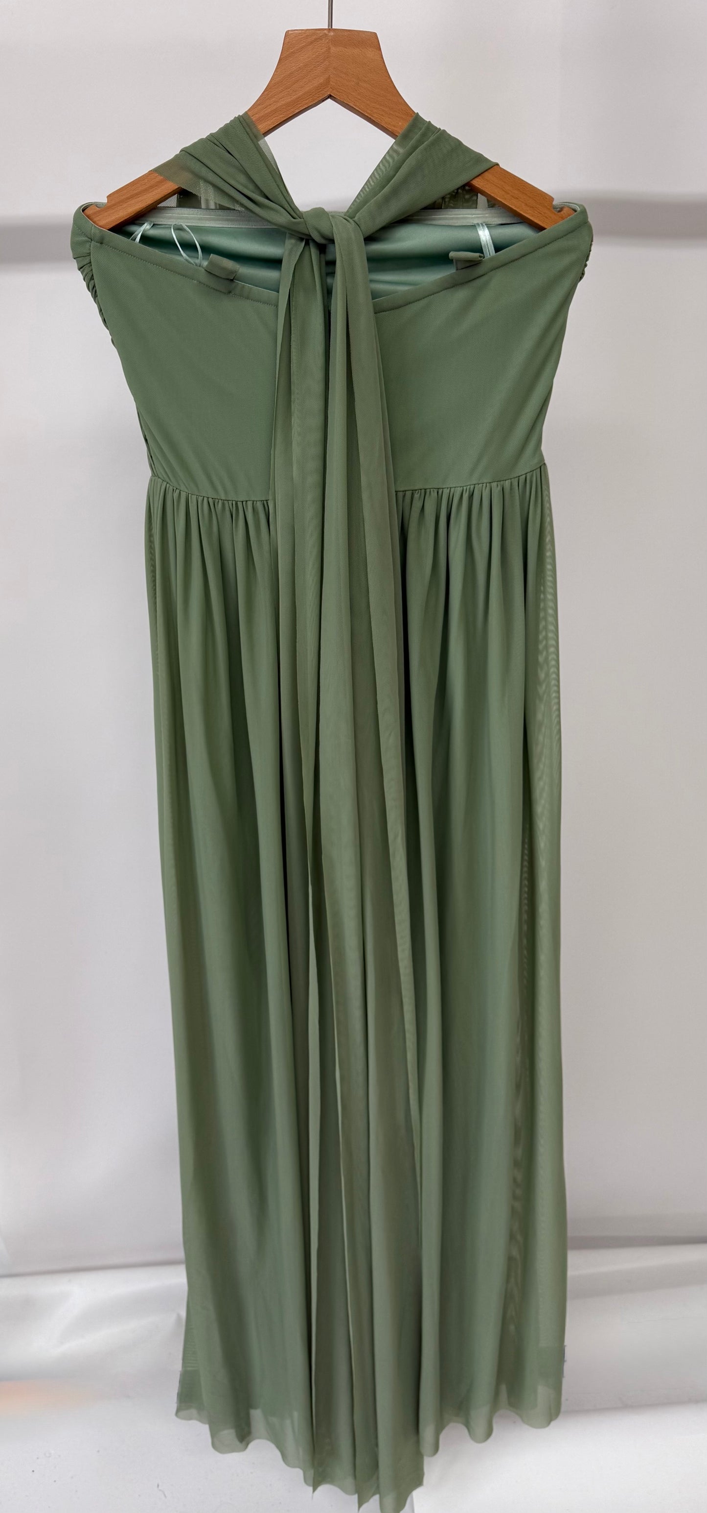 Sage Green Bridesmaids Multi Way Mesh Dress