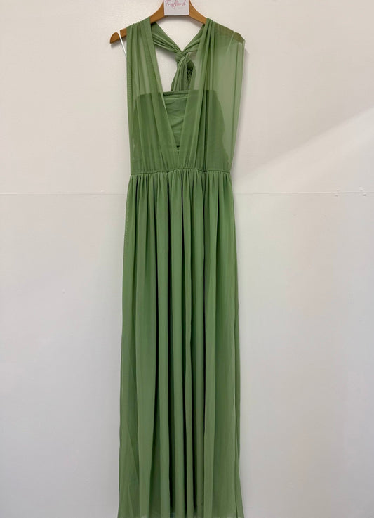 Sage Green Bridesmaids Multi Way Mesh Dress