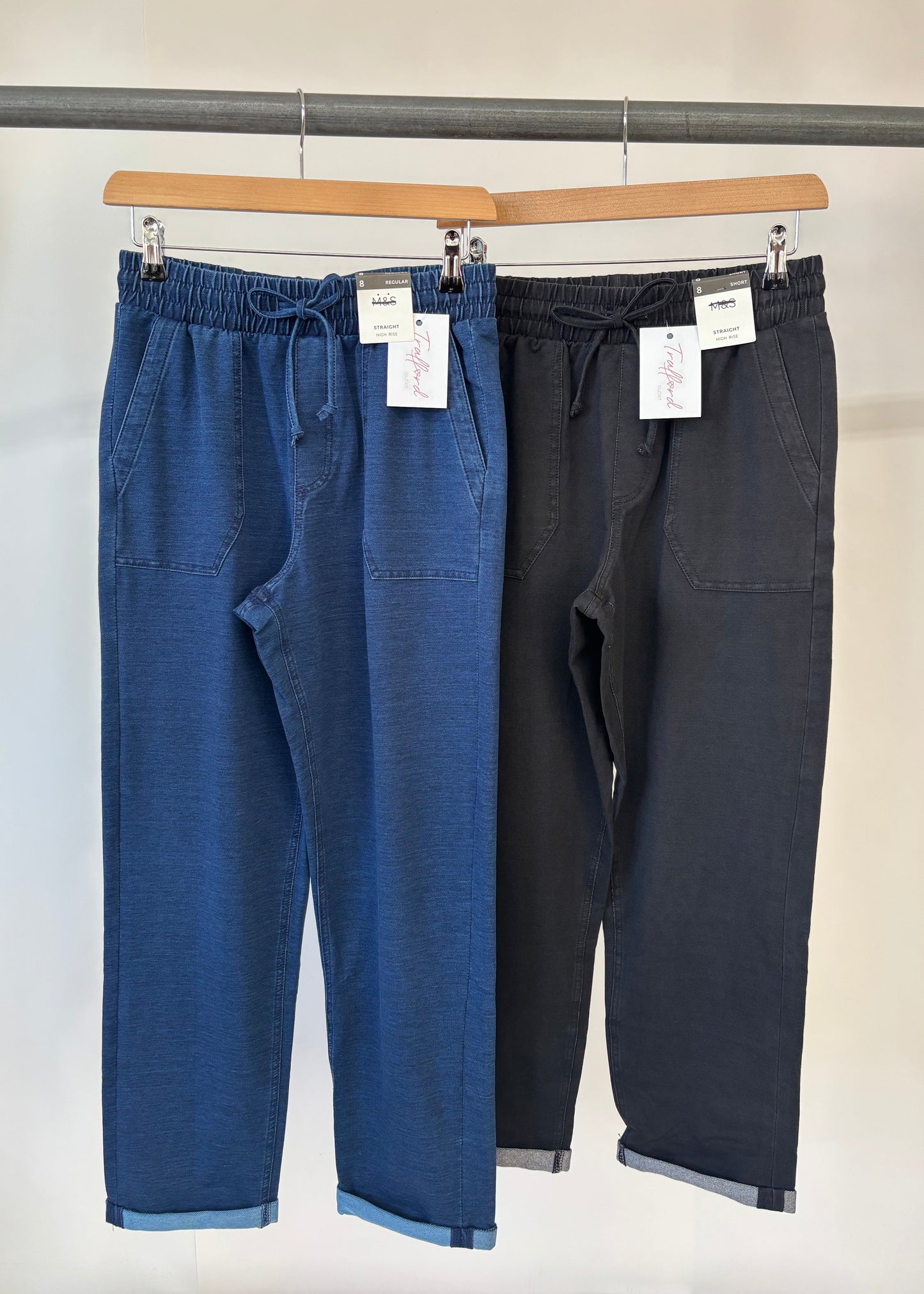 Ex ‘M&S’ Straight Leg Denim Style Trousers