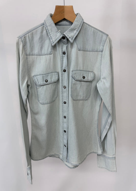 Ex Mango Women’s Light Blue Denim Shirt