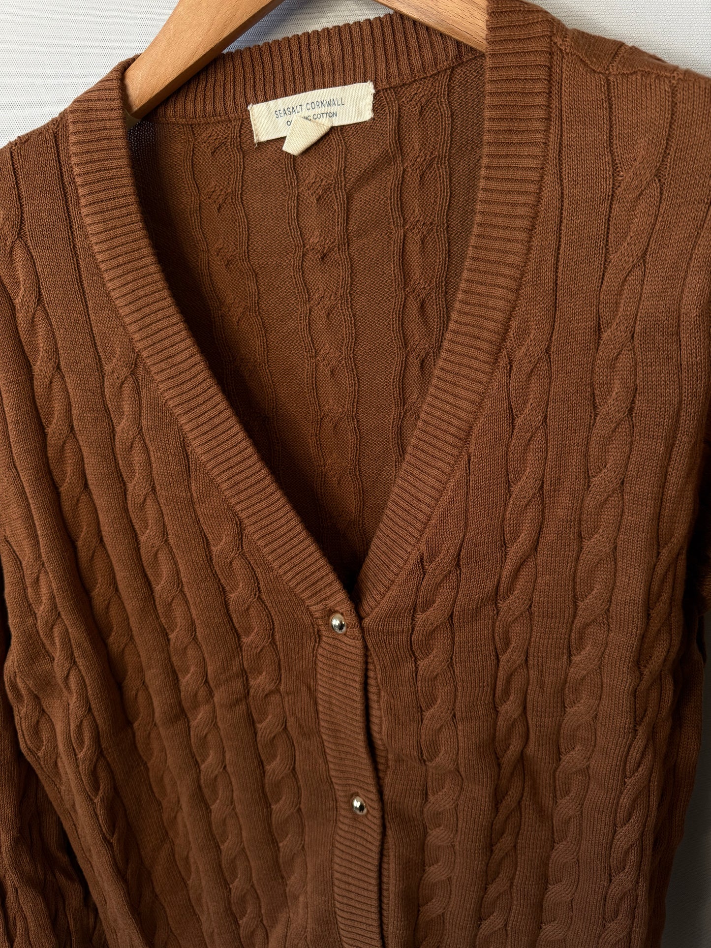 Ex Sea Salt Cable Knit Cardigan