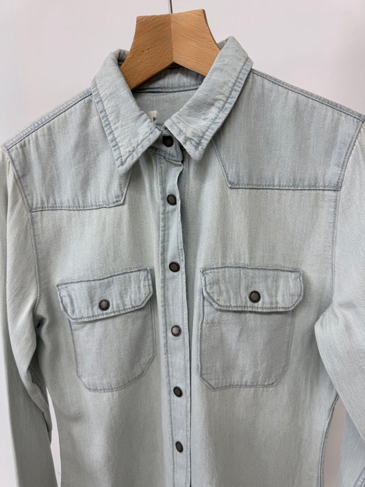 Ex Mango Women’s Light Blue Denim Shirt