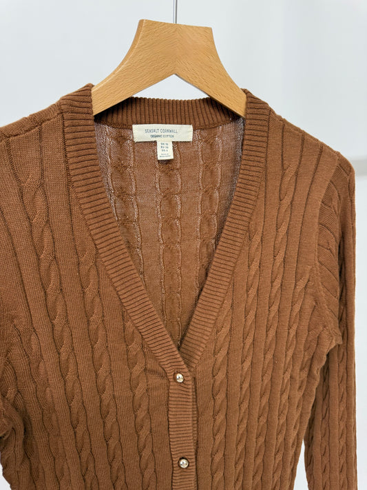 Ex Sea Salt Cable Knit Cardigan