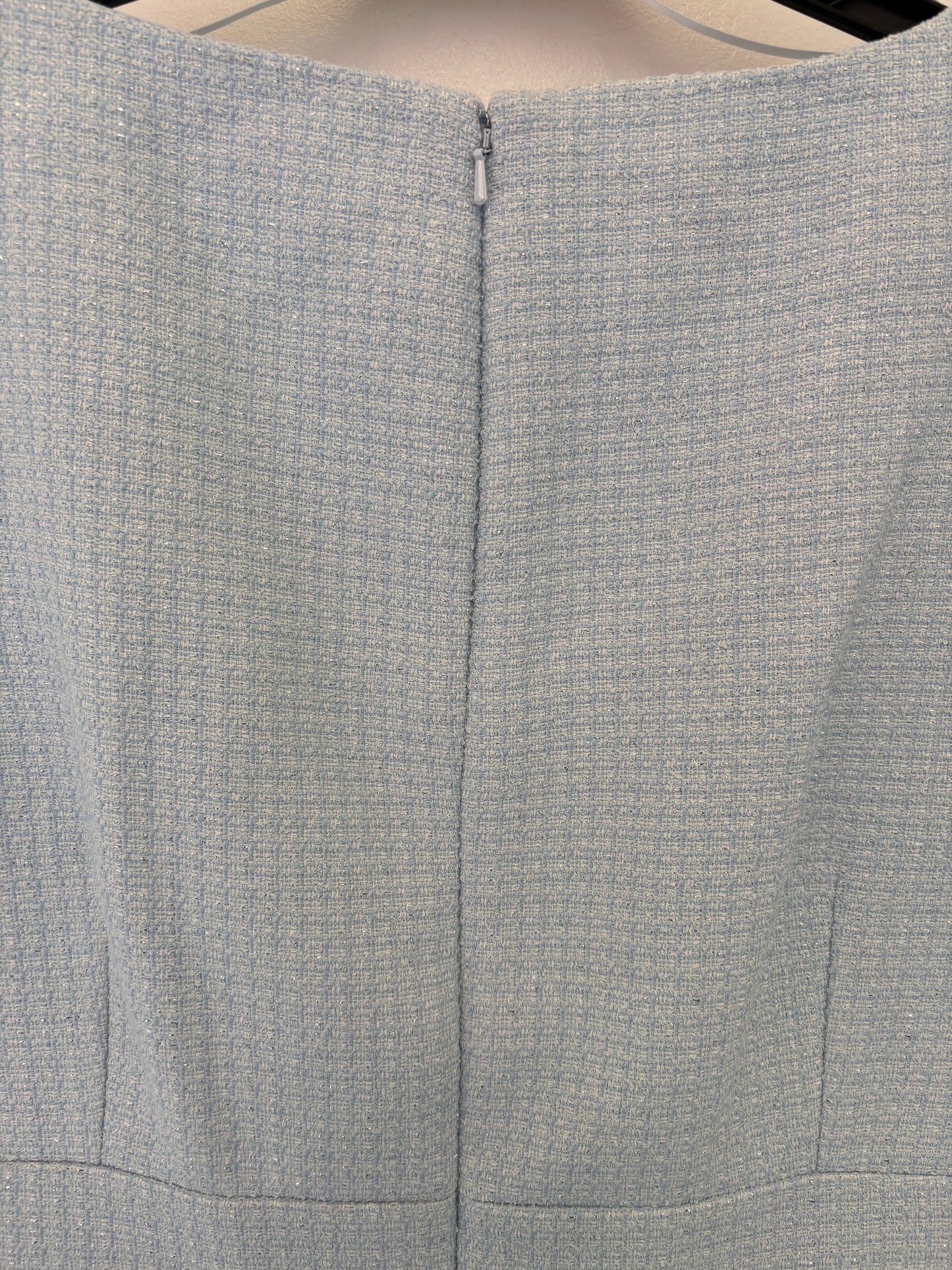 Ex Hobbs Emmaline Tweed Pale Blue Dress