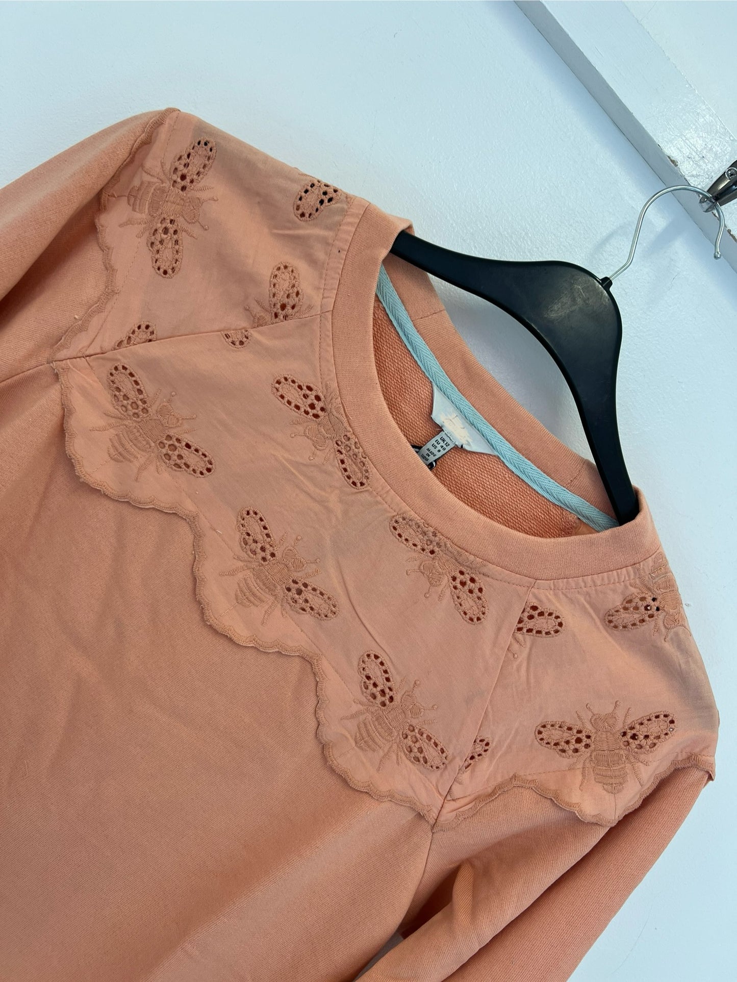 Ex Joules Brinley Bee Embroidery Sweatshirt Womens Size 10 12