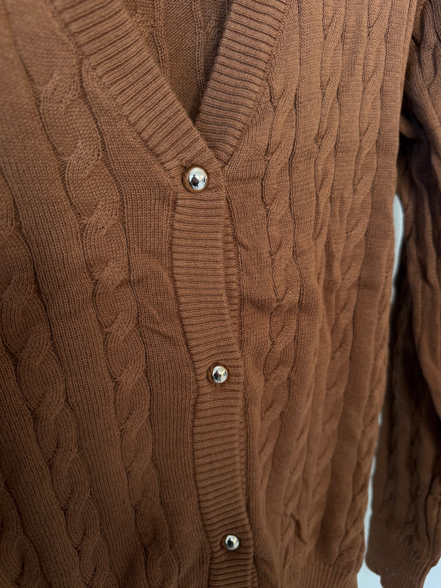 Ex Sea Salt Cable Knit Cardigan