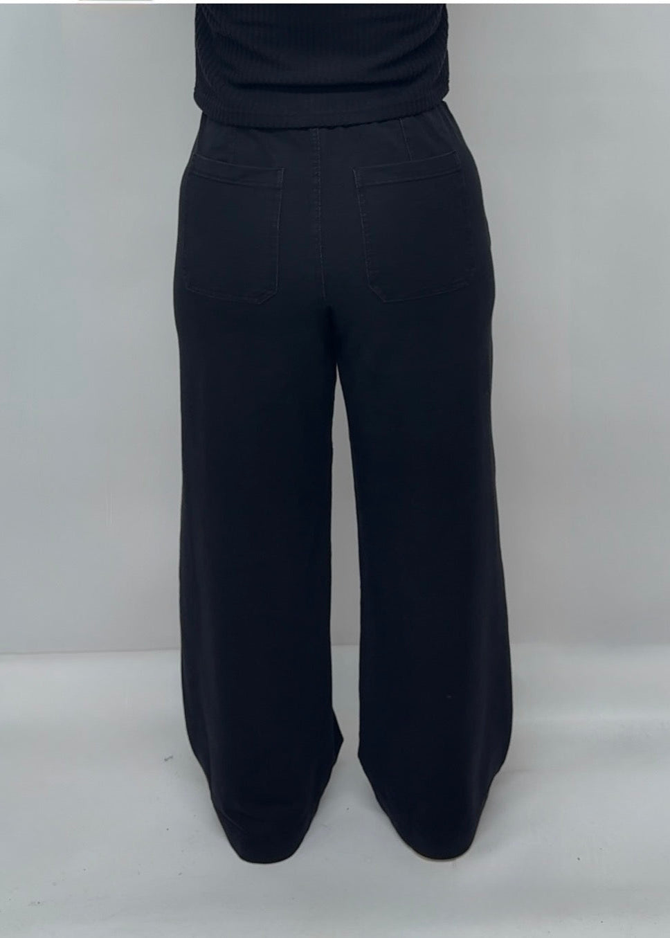 Ex MS Wide Leg Denim Style Trousers