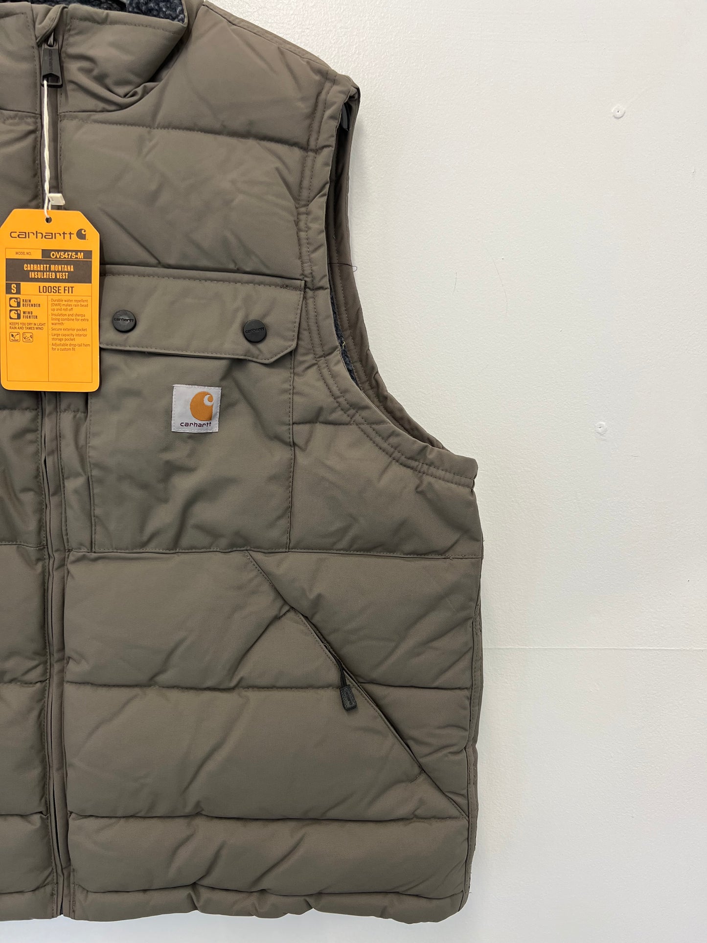 Ex Carhartt Men's Montana Loose Fit Insulated Vest/ BodyWarmer/ Gilet Brown