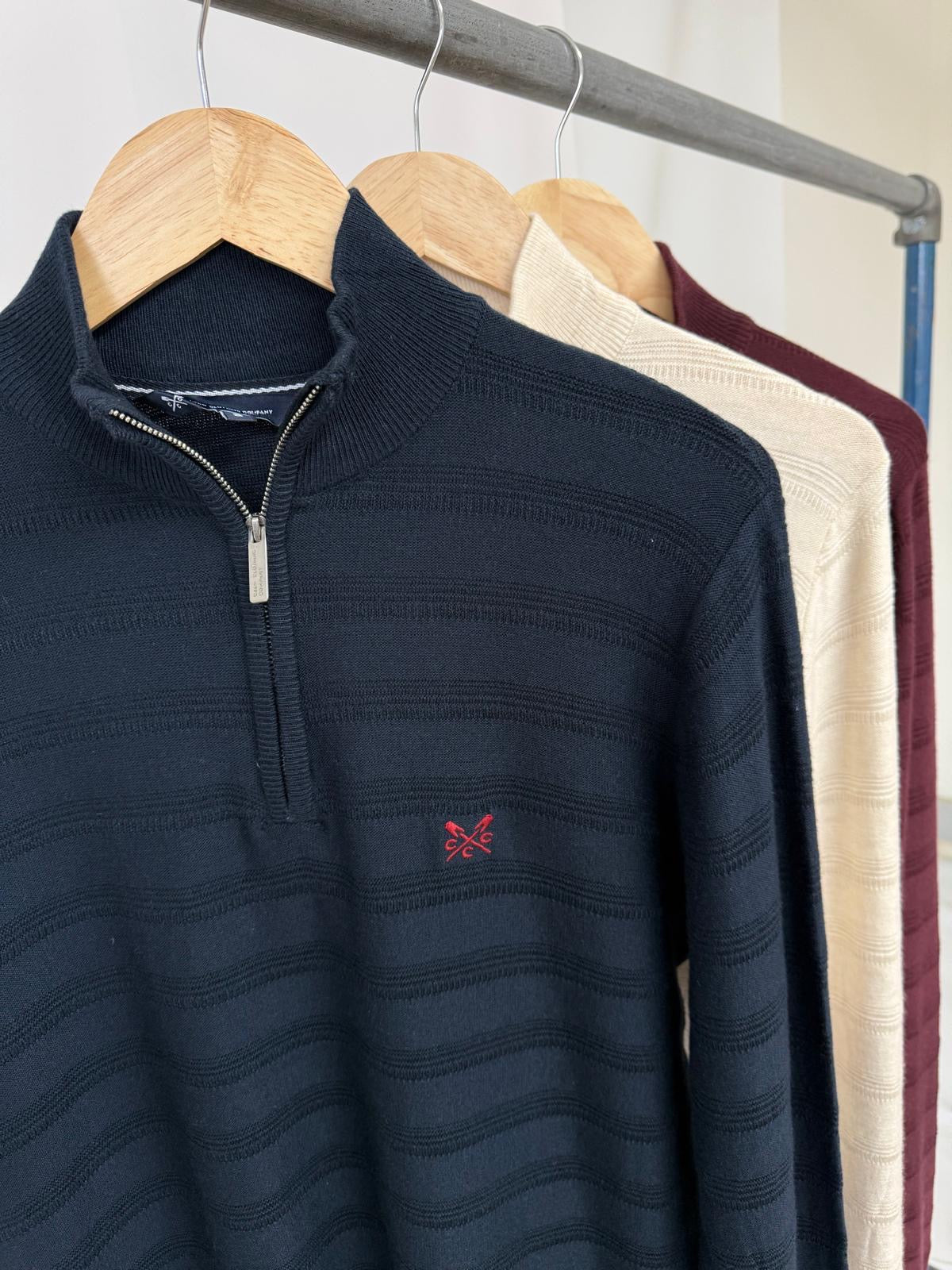 Ex 'Crew Clothing' Cashmere&Silk Mix Half Zip Sweater-3 Colours.