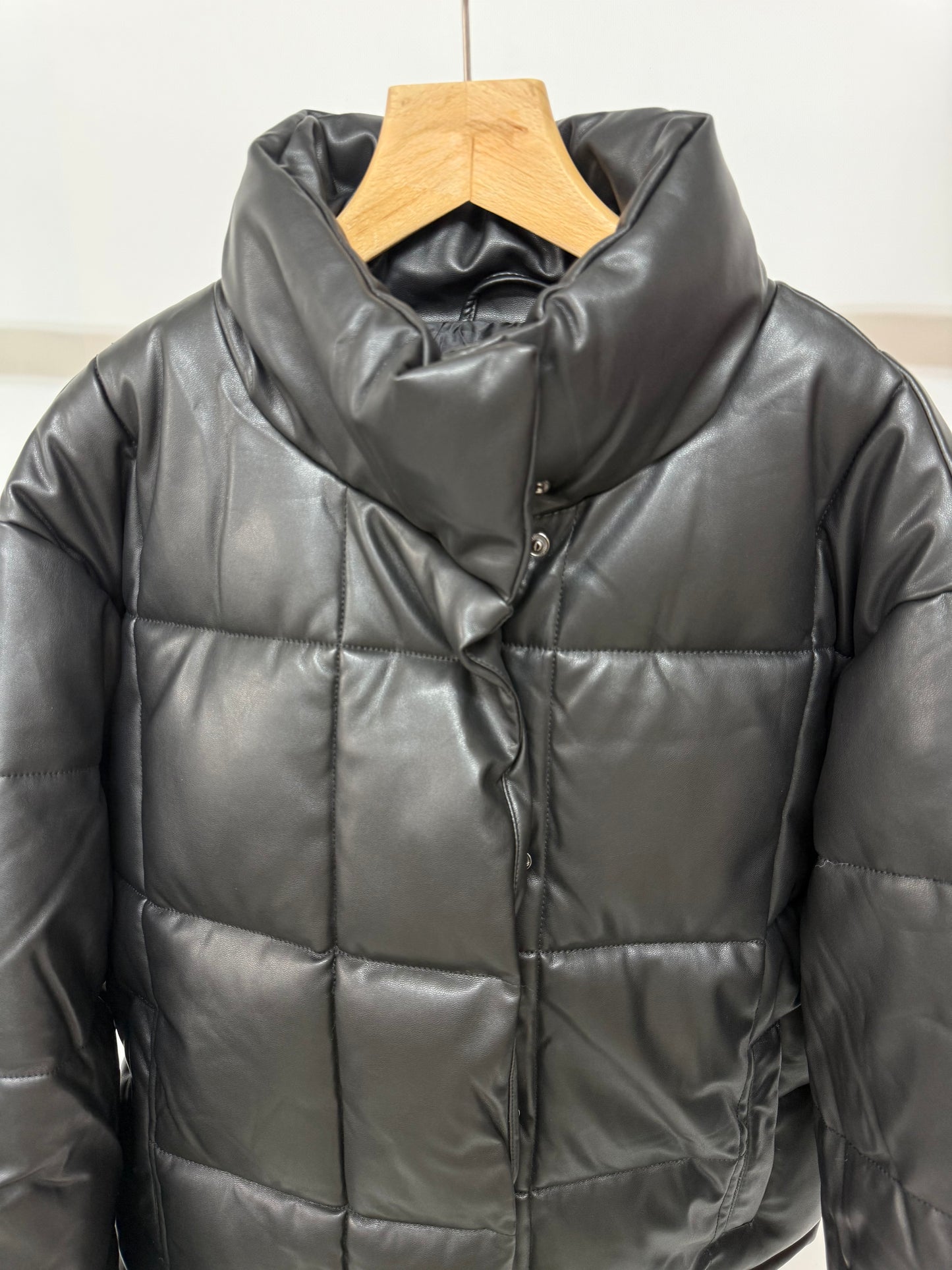 Ex Missguided PU Padded Coat