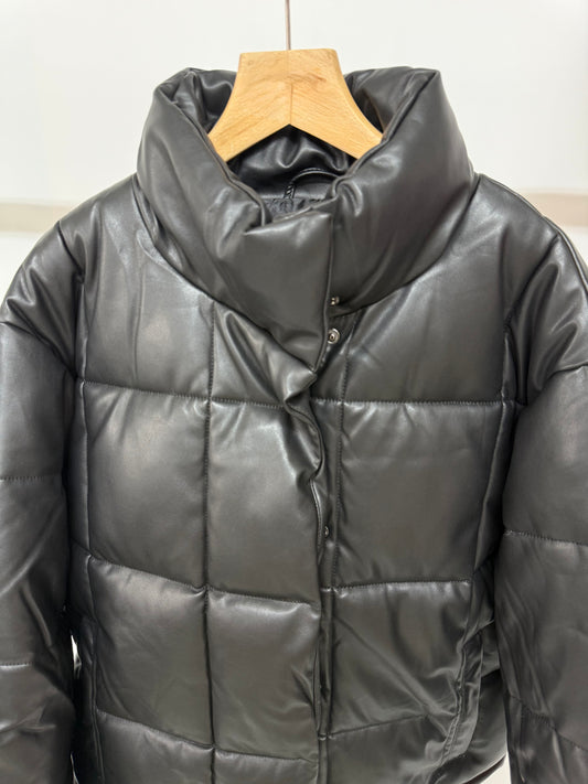 Ex Missguided PU Padded Coat