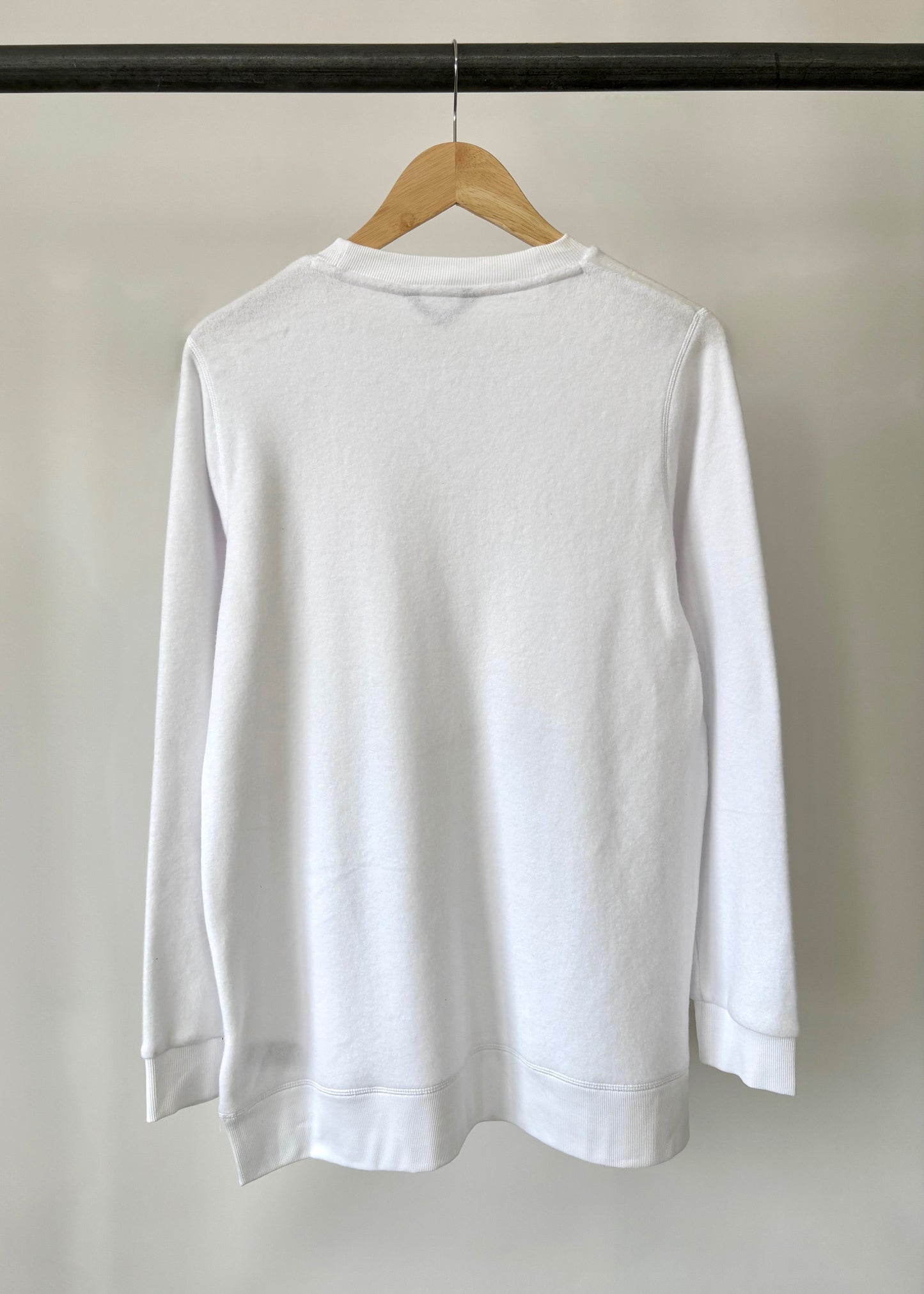 Ex 'M&S GoodMove' White Fleece Longline Sweatshirt