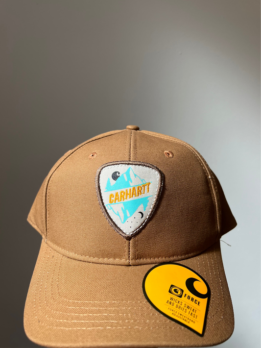 Ex Carhartt Force Canvas Mountain Patch Snapback Baseball Cap