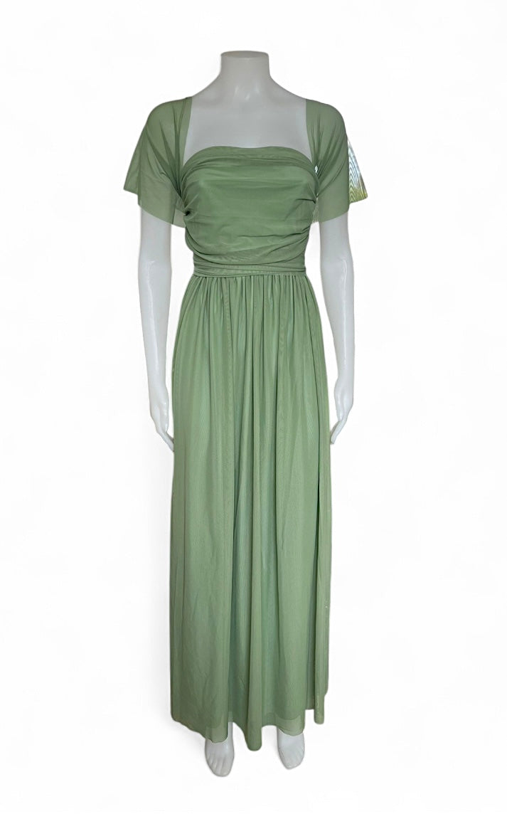 Sage Green Bridesmaids Multi Way Mesh Dress