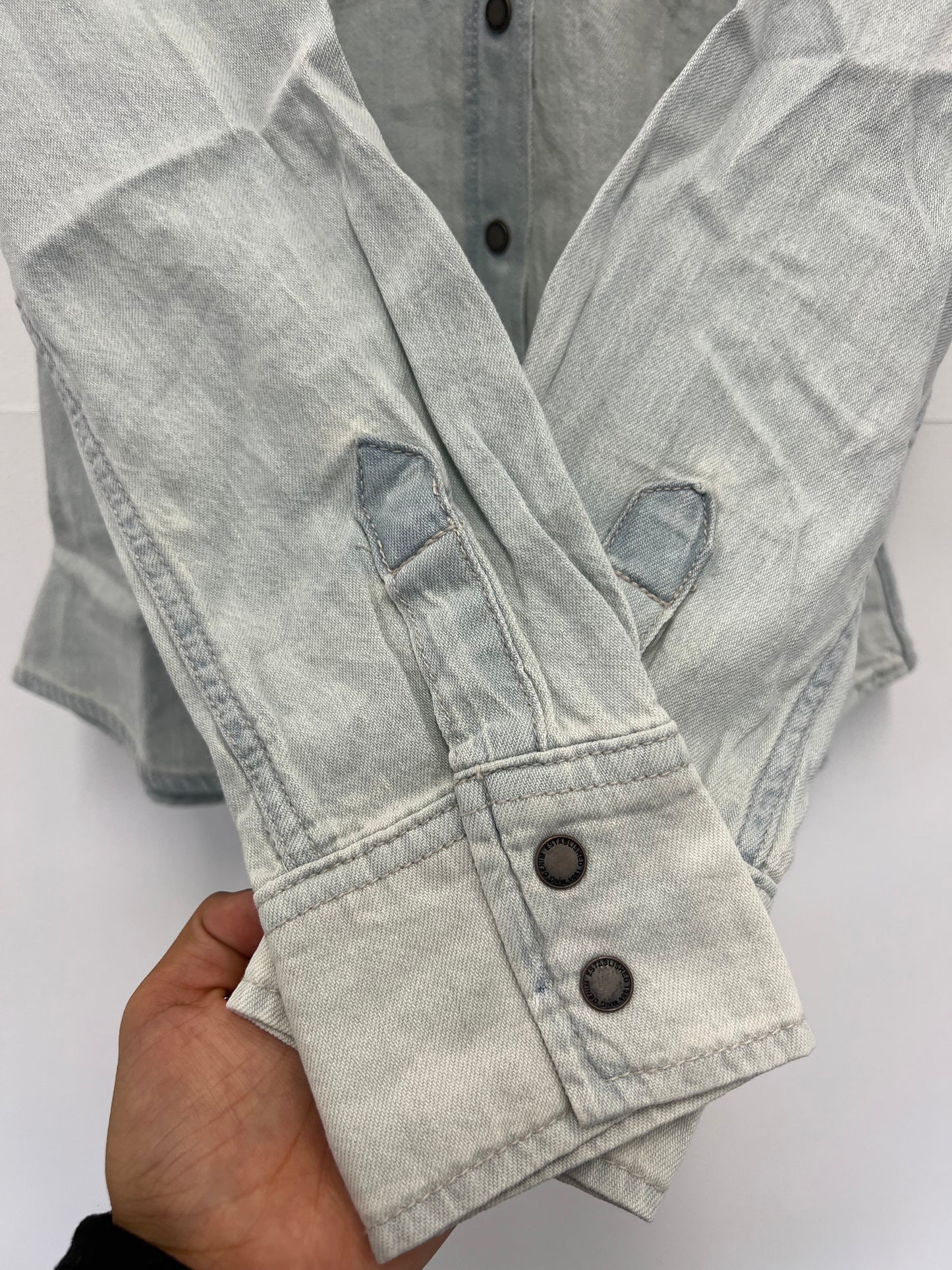 Ex Mango Women’s Light Blue Denim Shirt