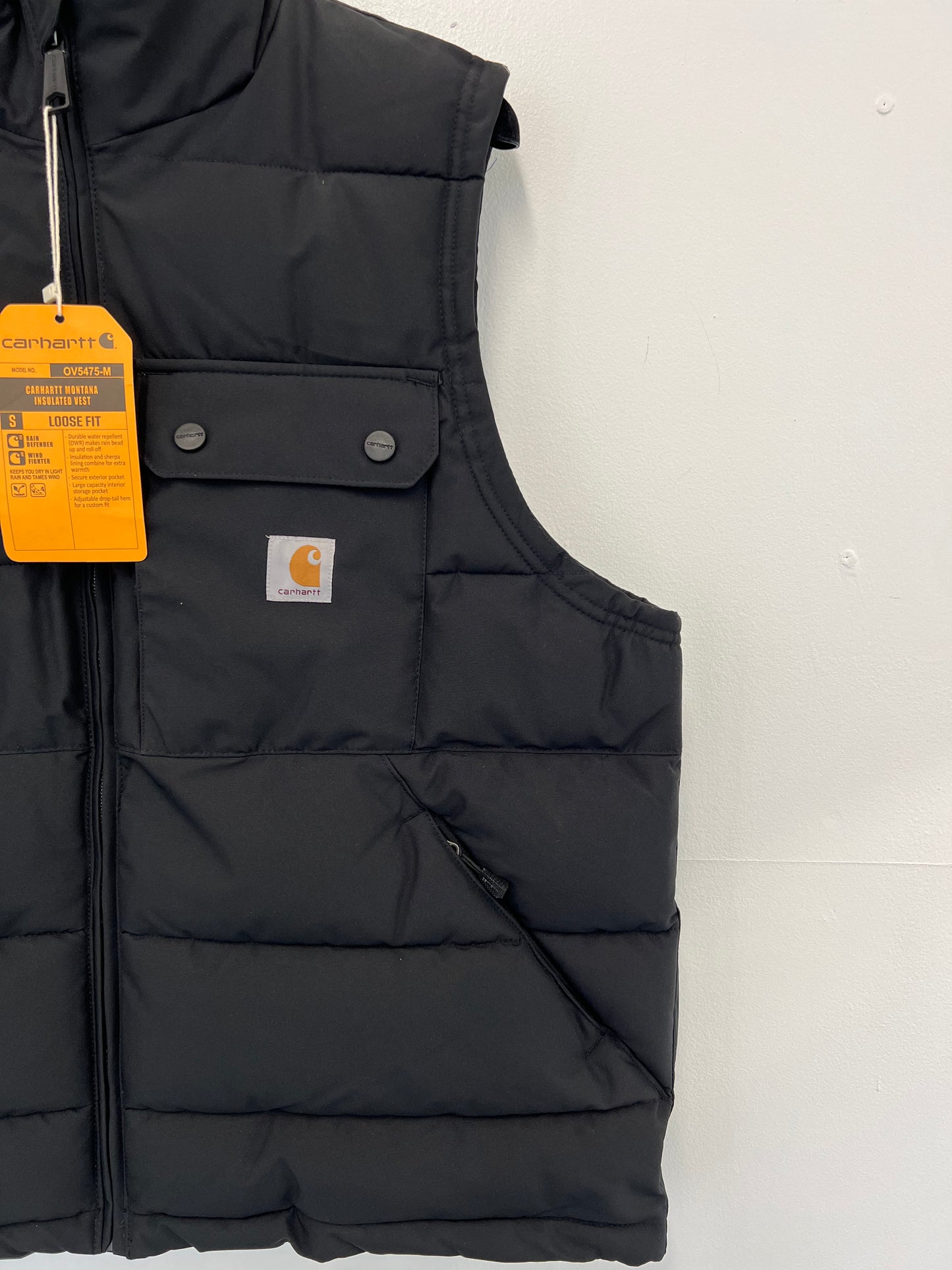 Ex Carhartt Men's Montana Loose Fit Insulated Vest/ BodyWarmer/ Gilet Black