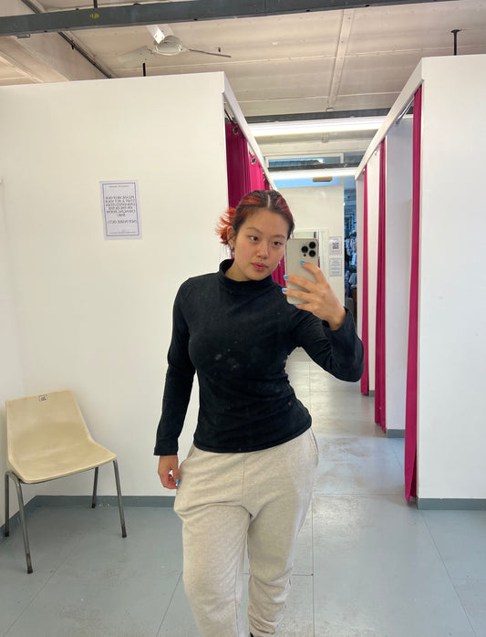 Ex Seasalt Black Marl Roll Neck 'Landing' Top (Various Sizes)